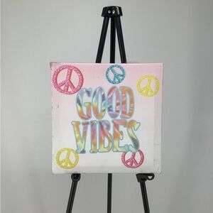 Colorful 'Good Vibes' Canvas Art